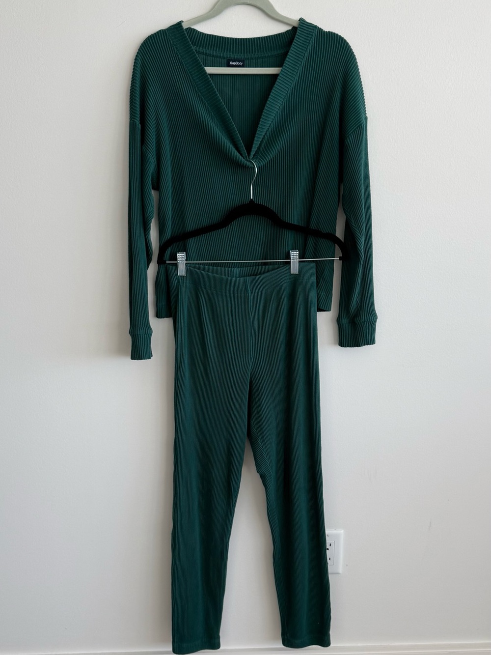 Gapbody Ribbed V‑Neck Lounge Set Green Medium